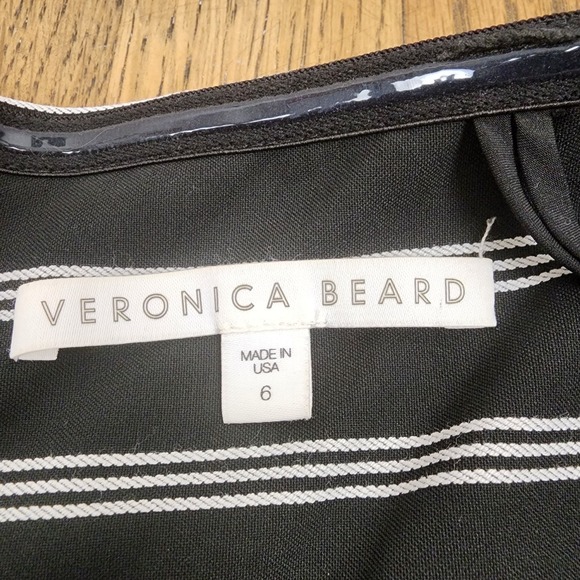 Veronica‎ Beard Cypress Womens Striped Wide Leg Strapless Jumpsuit Black White 6 - Picture 7 of 10